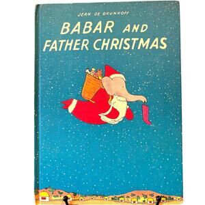 VTG 1940 (1st Ed.?) Babar and Father Christmas by Jean De Brunhoff, Hardcover